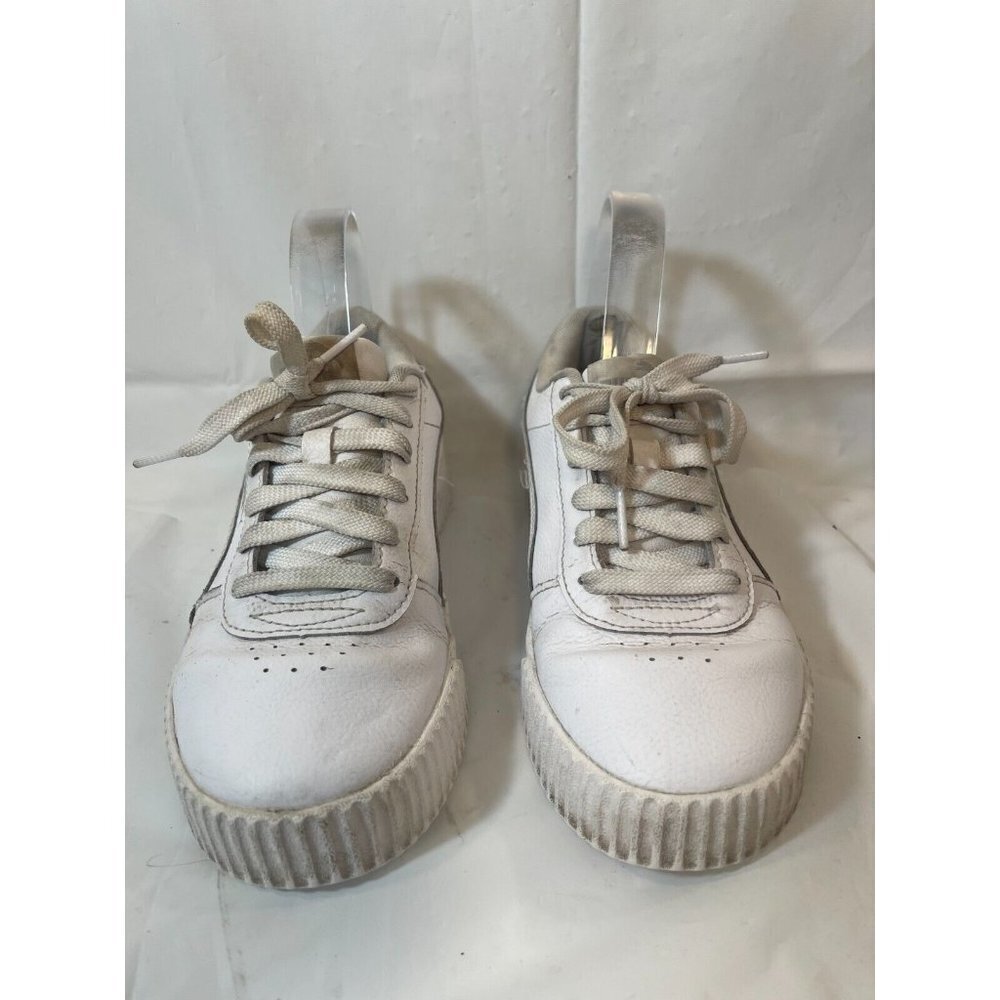 PUMA Shoes Womens 6.5 Carina Casual Sneakers White Leather Low Lace Up 370325-02